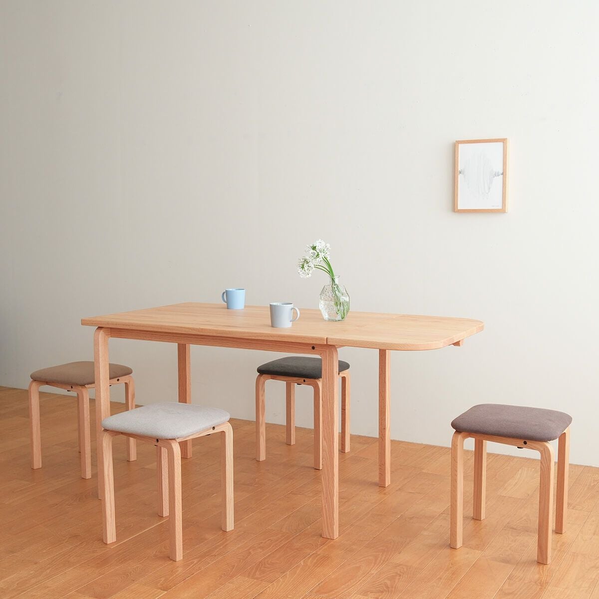 COCCO】 Extention Table105-140 ダイニング5点セット | DENTO STORE