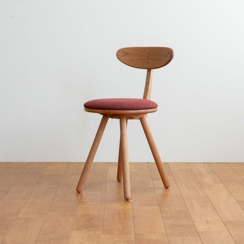 【アウトレット】ES Side Chair チェリー / 生地：ヴィンテージキャンバス（ワイン）
